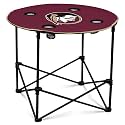 Logo Brands NCAA Florida State Seminoles Round Tailgating Table – Portable with Foldable Legs, 4 Cup Holders, Powder-Coated Steel, and 27.6" Surface Diameter, Team Color