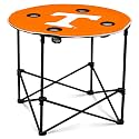 Logo Brands NCAA Tennessee Volunteers Round Tailgating Table – Portable with Foldable Legs, 4 Cup Holders, Powder-Coated Steel, and 27.6" Surface Diameter, Team Color