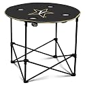 Logo Brands NCAA Vanderbilt Commodores Round Tailgating Table – Portable with Foldable Legs, 4 Cup Holders, Powder-Coated Steel, and 27.6" Surface Diameter, Team Color