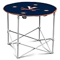 Logo Brands NCAA Virginia Cavaliers Round Tailgating Table – Portable with Foldable Legs, 4 Cup Holders, Powder-Coated Steel, and 27.6" Surface Diameter, Team Color
