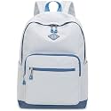 Lohol Classic Backpack for Girls Boys Teens, Lightweight Bookbag for School Travel College (Grey/Blue)