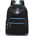 Lohol Classic Backpack for Girls Boys Teens, Lightweight Bookbag for School Travel College (Balck/Blue)