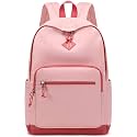 Lohol Classic Backpack for Girls Teens, Lightweight Bookbag for School Travel College (Pink/Red)