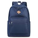 Lohol Classic Backpack for School Travel College, Durable Water Resistant Bookbag (Navy)