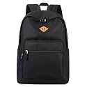 Lohol Classic Backpack for School Travel College, Durable Water Resistant Bookbag (Black)