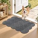 LOKHOM Front Door Mat Outside Entrance, Grey, 16"x24"