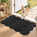 LOKHOM Front Door Mat Outside Entrance, Black, 17"x29"