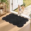 LOKHOM Front Door Mat Outside Entrance, Black, 16"x24"