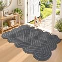 LOKHOM Front Door Mat Outside Entrance, Grey, 24"x35"