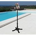 LOKKHAN 43.3" Tall Roman Column Table, Bar Height Standing Cocktail Bistro Pub Table, Heavy Duty Cast Iron Waterproof for Patio Backyard Garden Balcony Frontborch, Space-Saving