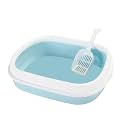 LOKO Cat Liiter Box Tray with Free Scooper Super Build Quality Semi Closed Design for Kittens & Adult Cats & Rabbits Toilet Litter Basin.