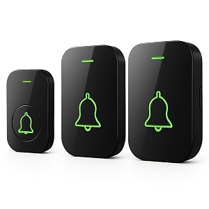 lokza wireless door bell kit for home amp office with led light 1 receiver and 1 push buttons 1000 feet 300m range 60 ringtones 4 volume levels ip44 waterproof lkz-db01 1 button and 2 receiver