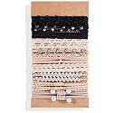 Lolalet Hair Ties Bracelet - Boho Elastics Bands, Soft Braided Thick Ponytail Holder for Thin Long Curly Hair - 20 Pcs, Style C