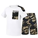 LOLANTA Boy Summer Outfit Casual Clothes 2Pcs Cotton T-shirt Shorts Set