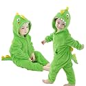 LOLANTA Boys' Girls' Dinosaur Shark Costume Flannel Jumpsuits Animal Onesie