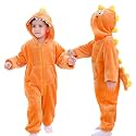 LOLANTA Boys' Girls' Dinosaur Shark Costume Flannel Jumpsuits Animal Onesie