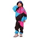 LOLANTA Boys Girls Color Block Jacket Track Pants Set Hip Hop Dance Clothes