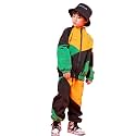 LOLANTA Boys Girls Color Block Jacket Track Pants Set Hip Hop Dance Clothes
