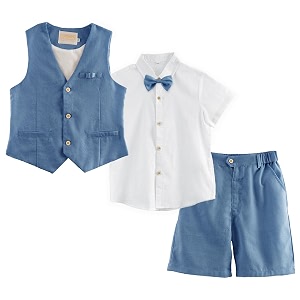 LOLANTA Boys Linen Suit 4 Piece Summer