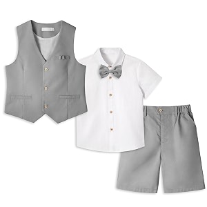 LOLANTA Boys Linen Suit 4 Piece Summer