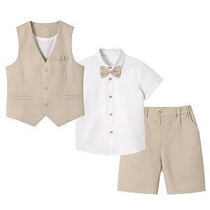 LOLANTA Boys Linen Suit 4 Piece Summer