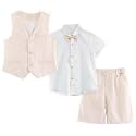 LOLANTA Boys Linen Suit 4 Piece Summer
