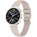 Loluka Smart Watch for Women, Pink Reloj Inteligente para Mujer for Android iOS with Answer/Make Calls/Pedometer/Sleep Monitor Round Elegant Smartwatch Silicone
