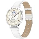 Loluka Smart Watch for Women, White Reloj Inteligente para Mujer for Android iOS with Answer/Make Calls/Pedometer/Sleep Monitor Round Elegant Smartwatch Leather