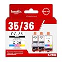 LOMENTICS PGI-35/CLI-36 Value Pack Ink Cartridge (2 Black, 1 Color, 3-Pack) Lometic Compatible Replacement for Canon 35 36 Ink to Work with PIXMA iP100 iP110 TR150 Printer