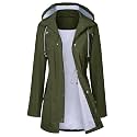 LOMON Raincoat Women Waterproof Long Hooded Trench Coats Lined Windbreaker Travel Jacket S-XXL
