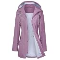 LOMON Raincoat Women Waterproof Long Hooded Trench Coats Lined Windbreaker Travel Jacket S-XXL