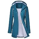 LOMON Raincoat Women Waterproof Long Hooded Trench Coats Lined Windbreaker Travel Jacket S-XXL