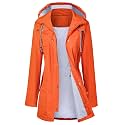 LOMON Raincoat Women Waterproof Long Hooded Trench Coats Lined Windbreaker Travel Jacket S-XXL