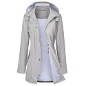 LOMON Raincoat Women Waterproof Long Hooded Trench Coats Lined Windbreaker Travel Jacket S-XXL