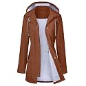 LOMON Raincoat Women Waterproof Long Hooded Trench Coats Lined Windbreaker Travel Jacket S-XXL