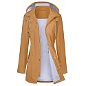 LOMON Raincoat Women Waterproof Long Hooded Trench Coats Lined Windbreaker Travel Jacket S-XXL