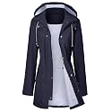 LOMON Raincoat Women Waterproof Long Hooded Trench Coats Lined Windbreaker Travel Jacket S-XXL
