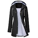LOMON Raincoat Women Waterproof Long Hooded Trench Coats Lined Windbreaker Travel Jacket S-XXL