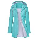 LOMON Raincoat Women Waterproof Long Hooded Trench Coats Lined Windbreaker Travel Jacket S-XXL
