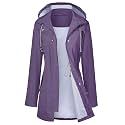 LOMON Raincoat Women Waterproof Long Hooded Trench Coats Lined Windbreaker Travel Jacket S-XXL