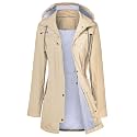 LOMON Raincoat Women Waterproof Long Hooded Trench Coats Lined Windbreaker Travel Jacket S-XXL