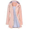 LOMON Raincoat Women Waterproof Long Hooded Trench Coats Lined Windbreaker Travel Jacket S-XXL