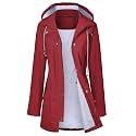 LOMON Raincoat Women Waterproof Long Hooded Trench Coats Lined Windbreaker Travel Jacket S-XXL