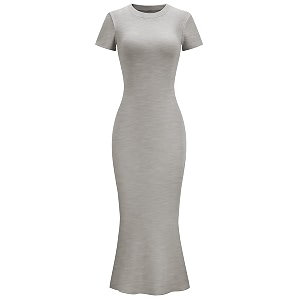 LOMON Women Fishtail Hem Ribbed Maxi Dresses