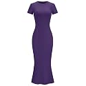 LOMON Women Fishtail Hem Ribbed Maxi Dresses