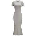 LOMON Women Fishtail Hem Ribbed Maxi Dresses