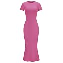 LOMON Women Fishtail Hem Ribbed Maxi Dresses