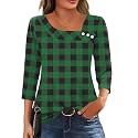 LOMON Womens 3/4 Length Sleeve T Shirts Asymmetrical Neck Tops Business Blouses for Women Fashion 2026