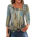 LOMON Womens 3/4 Length Sleeve T Shirts Asymmetrical Neck Tops Business Blouses for Women Fashion 2026