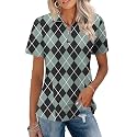 LOMON Womens Golf Polo Shirt Summer Short Sleeve Quarter Zip Outfit